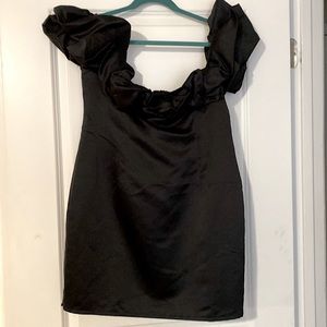 Off the shoulder black dress